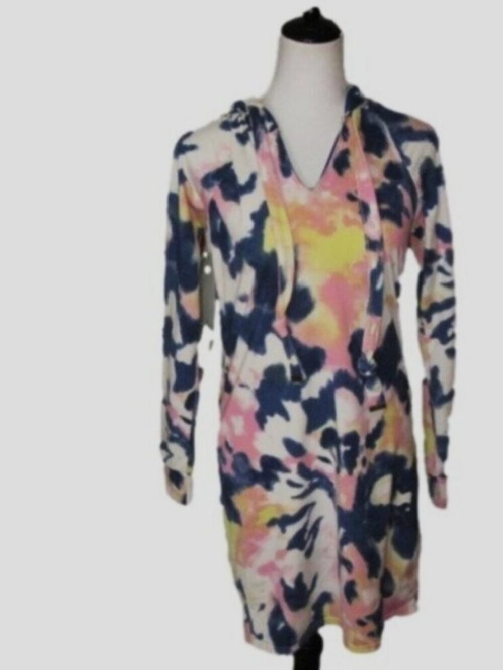 BOBBIE Brooks Tie Dye Hooded Long Sleeve Dress Size Small
